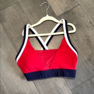 Red and Black Women's Sports Bra